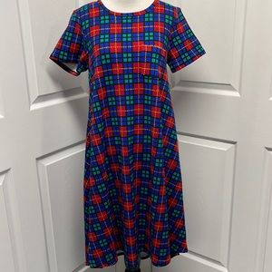LuLaRoe New XS Plaid Carly Dress NWT